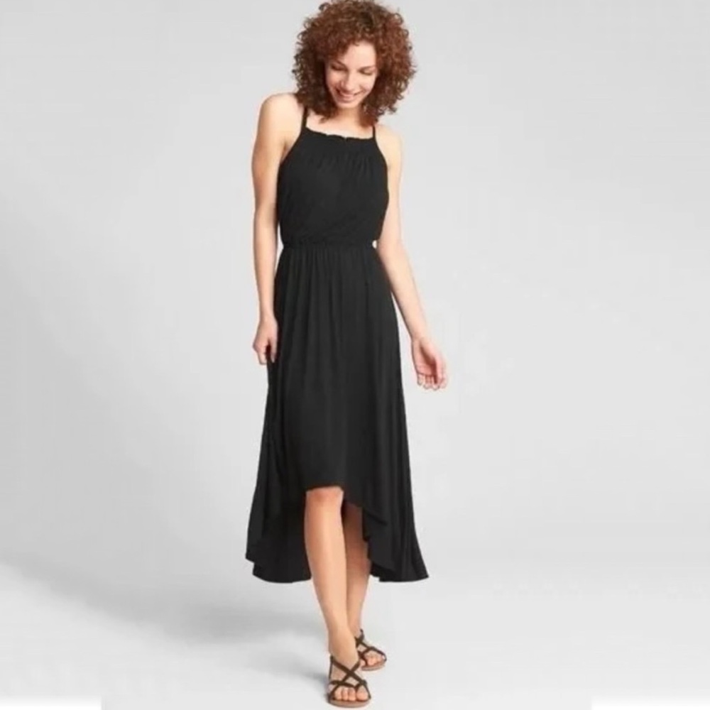 GAP Strappy Strap Jersey Midi Maxi Dress - Small - Black